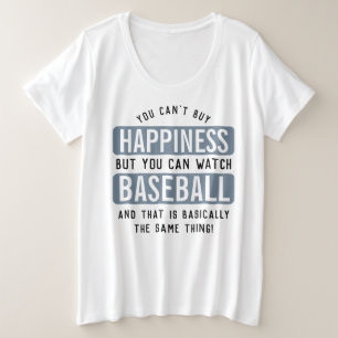 Camiseta Plus Size Assistir beisebol é felicidade Beisebol engraçado