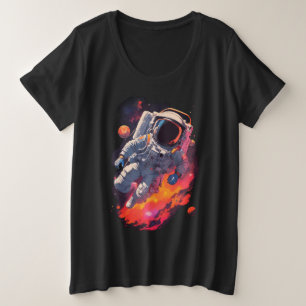 Camiseta Plus Size Astronauta perdido no fundo da Galáxia