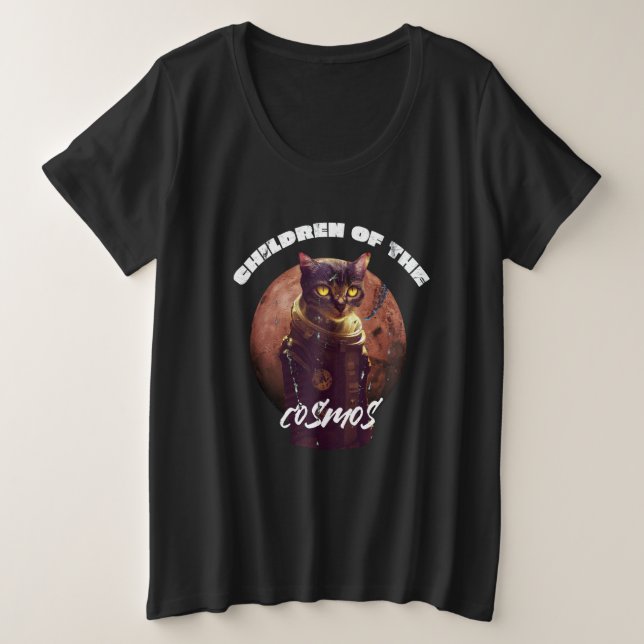 Camiseta Plus Size Astronauts Cat Animal Astronaut Space Spaceman Pla (Frente do Design)