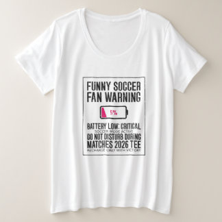 Camiseta Plus Size Avental de Futebol Divertido Alerta Bateria Baixa 