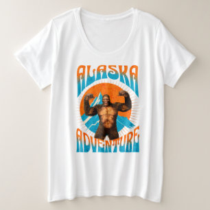 Camiseta Plus Size Aventura Retro Sasquatch Montanha do Alasca