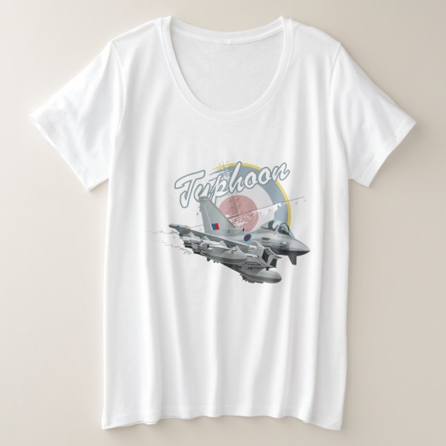 Camiseta Plus Size Avião-caça-caricatura (Frente do Design)