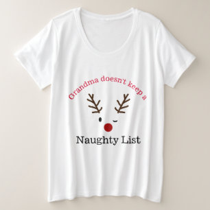 Camiseta Plus Size Avó melhor do que o T Curvy do Natal do papai noe