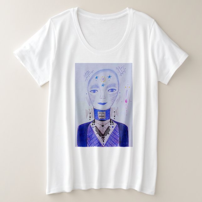 Camiseta Plus Size Azul (Frente do Design)