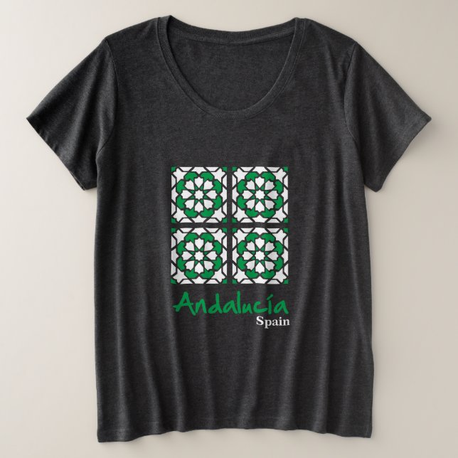 Camiseta Plus Size Azulejos Andaluzes 2 (Frente do Design)