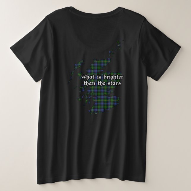 Camiseta Plus Size Baillie Clan Crachá e Tartan Women's (Verso do Design)