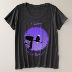 Camiseta Plus Size Bald Eagle em Sunset - Arte original sobre a vida 