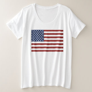 Camiseta Plus Size Bandeira Americana do tamanho 4 de julho mais
