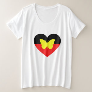 Camiseta Plus Size Bandeira da Borboleta Aborígene