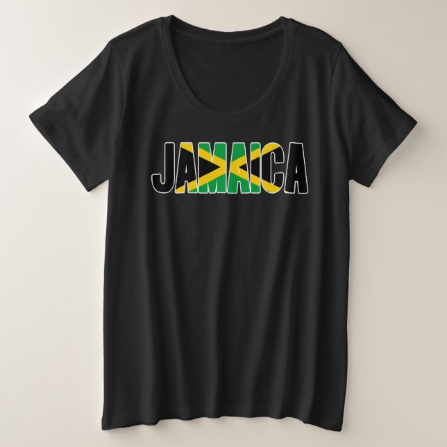 Camiseta Plus Size bandeira da Jamaica (Frente do Design)