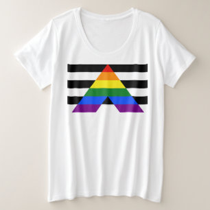 Camiseta Plus Size Bandeira de aliado straight da SlipperyJoe's lisa 