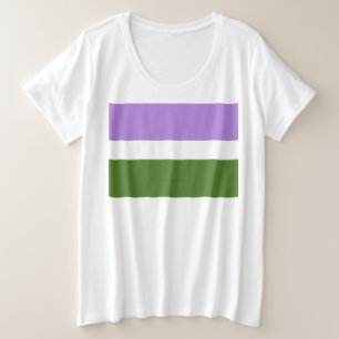 Camiseta Plus Size Bandeira do orgulho genderqueer SlipperyJoe's lava