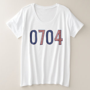 Camiseta Plus Size Bandeira dos Estados Unidos do Dia da