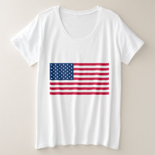 Camiseta Plus Size Bandeira dos EUA - Estados Unidos da América - Pa