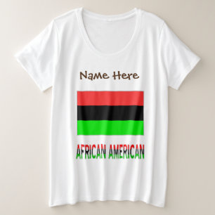Camiseta Plus Size Bandeira Personalizada da Diáspora Afro-Americana