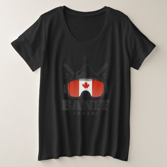 Camiseta Plus Size Banff Canada Ski Retro Skiing (Frente do Design)