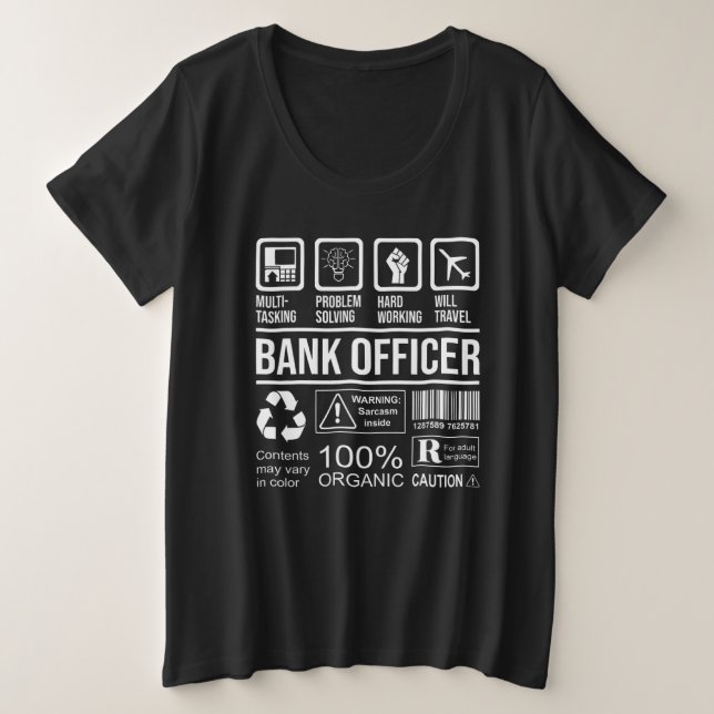 Camiseta Plus Size Bank Officer Limited Edition Banker Bank Clerk Fin (Frente do Design)