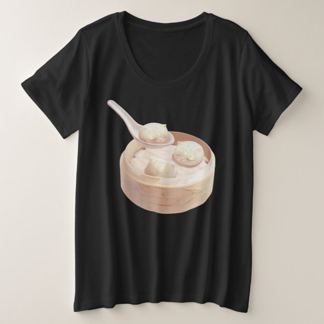 Camiseta Plus Size Bao Baby - Tea Time Bao Buddies (Frente do Design)
