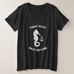 Camiseta Plus Size Barco de primeira mão ou nome preto