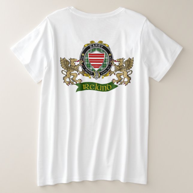 Camiseta Plus Size Barry Irish Shield Plus T Shirt (Verso do Design)