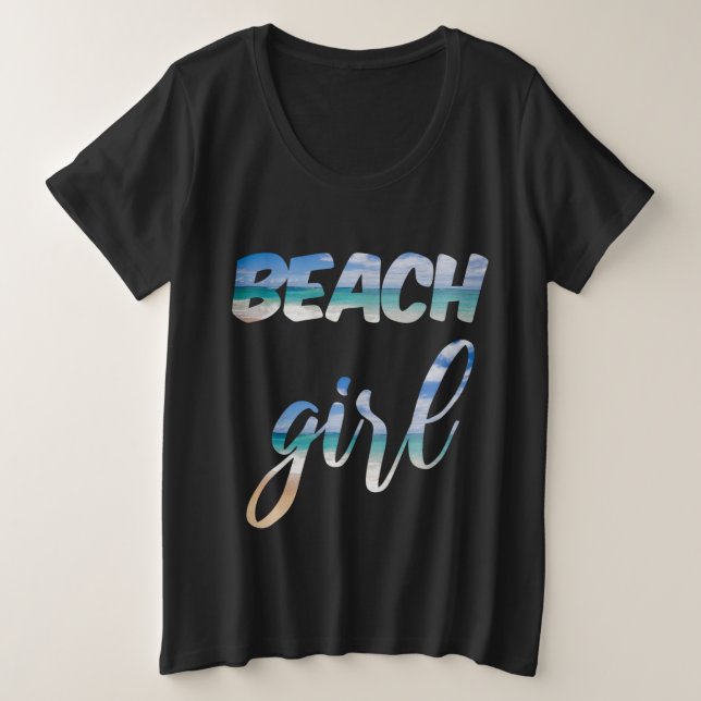 Camiseta Plus Size Beach Girl (Frente do Design)