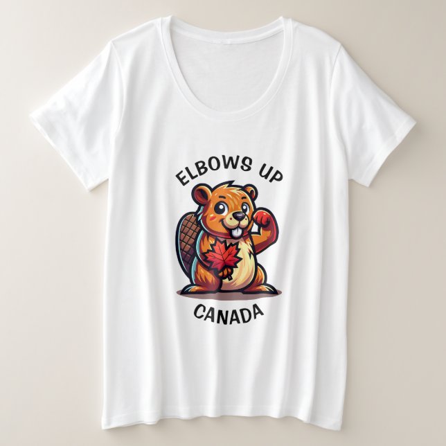 Camiseta Plus Size Beaver com Folha de Mapeamento e Cotovelos no Cana (Frente do Design)