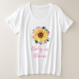 Camiseta Plus Size Bebê em Flor Rosa de Sangue