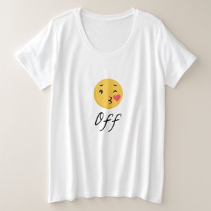 Camiseta Plus Size Beija Emoji Engraçado Trendência Popular