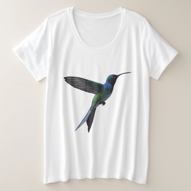 Camiseta Plus Size Beija-flor-elegante (Frente do Design)