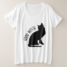 Camiseta Plus Size Bela Bruxa Negra do Halloween