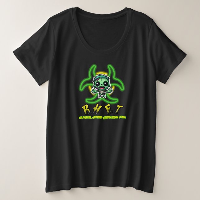 Camiseta Plus Size Bela, engraçada teia zombie (Frente do Design)