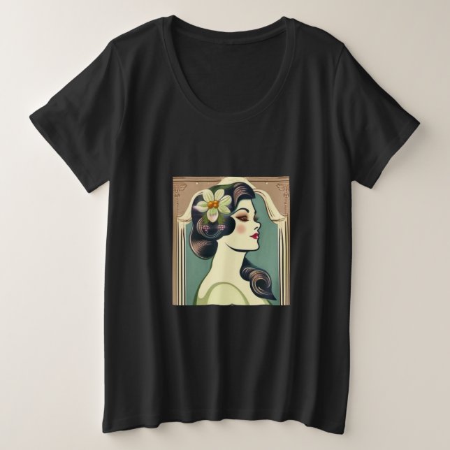 Camiseta Plus Size Belos Flores (Frente do Design)