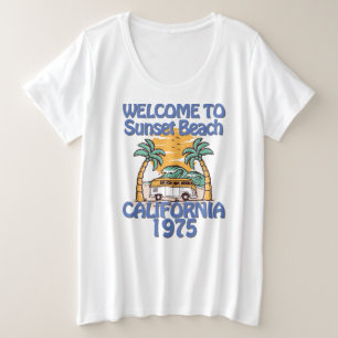 Camiseta Plus Size Bem-vindo à Praia Sunset - Vintage Vibes