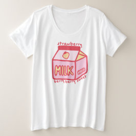 Camiseta Plus Size Berry Sweet Strawberry milk