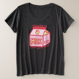 Camiseta Plus Size Berry Sweet Strawberry milk