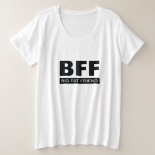Camiseta Plus Size BFF - Amigo Gordo Grande - Engraçado