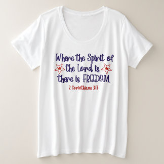 Camiseta Plus Size Bíblia Cristã Patriótica Verdadeira Liberdade
