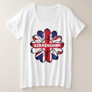 Camiseta Plus Size Birmingham Union Jack Sunflower British Pride