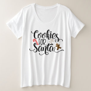 Camiseta Plus Size Biscoitos para Papais noeis de Natal Divertido