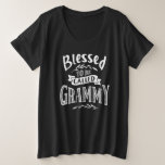 Camiseta Plus Size Blessed To Be Called Grammy<br><div class="desc">This design features the humorous phrase "Blessed To Be Called Grammy, " perfect for any proud and joyful grandmother out there. This design is perfect for grandmothers. Give it as a gift for Mother's Day,  birthdays,  or any special occasion.</div>