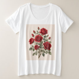 Camiseta Plus Size Bloom Where You Are Planted | Vintage Rose Botanic