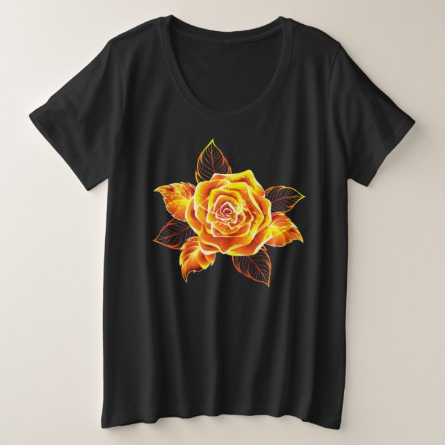 Camiseta Plus Size Blooming Fire Rosa (Frente do Design)