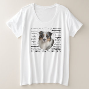 Camiseta Plus Size Blue Merle - Pastor australiano