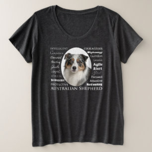 Camiseta Plus Size Blue Merle - Pastor australiano