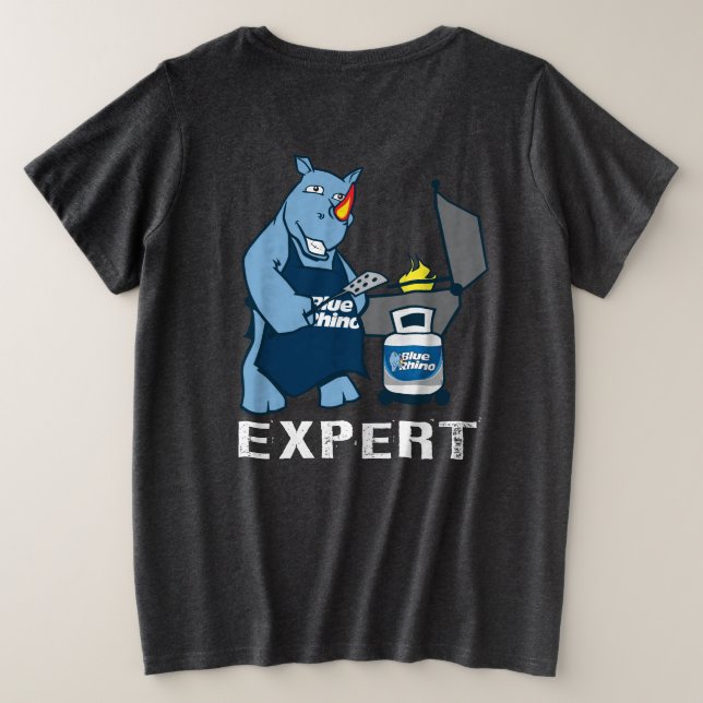 Camiseta Plus Size Blue Rhino "Griling Expert" Escuro (Verso do Design)