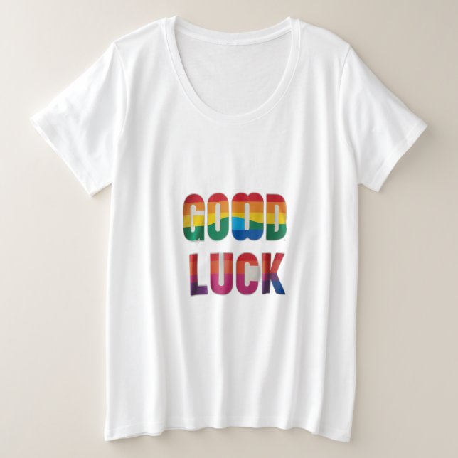 Camiseta Plus Size Boa sorte (Frente do Design)