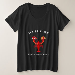 Camiseta Plus Size boas-vindas Lobsti sushi marisco Nome personalizad
