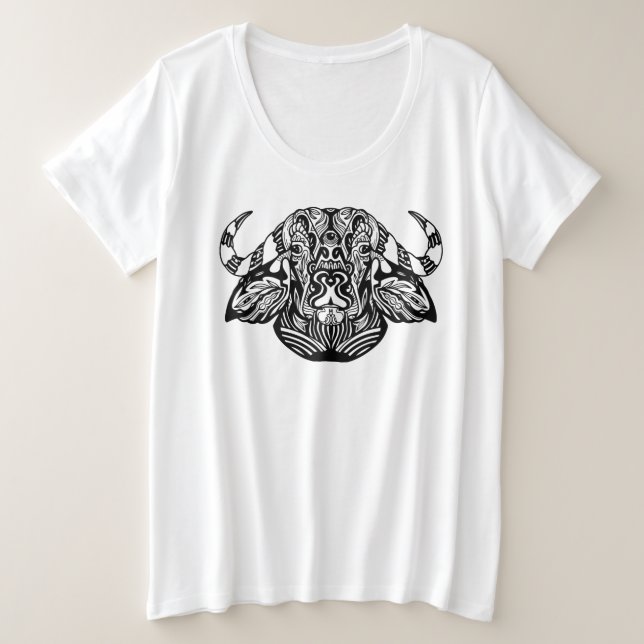Camiseta Plus Size Boi Tribal (Frente do Design)