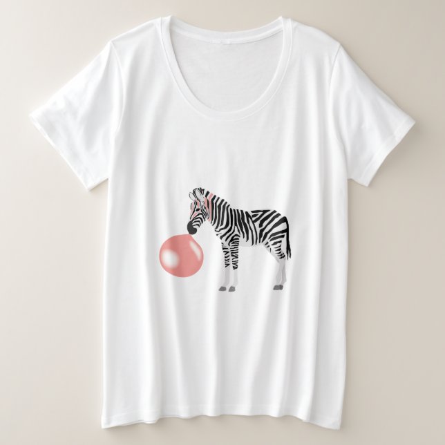 Camiseta Plus Size Bolha de Bocha de Goma Zebra (Frente do Design)