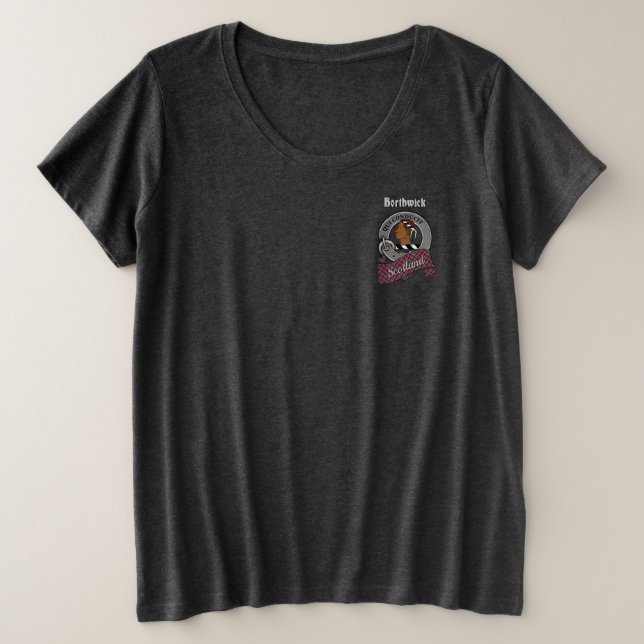 Camiseta Plus Size Bolsa Feminina do Clã Borthwick (Frente do Design)